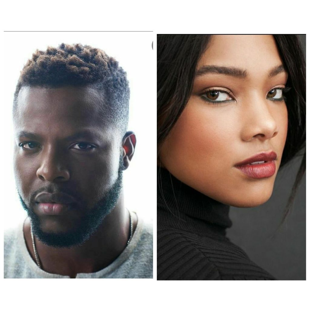 photo grid of Winston Duke and a Black female model