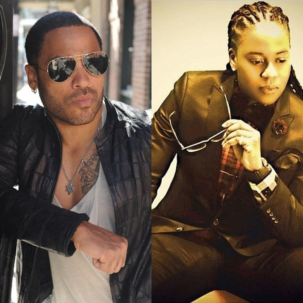 photo grid including Lenny Kravitz and female Black actor wearing a suit